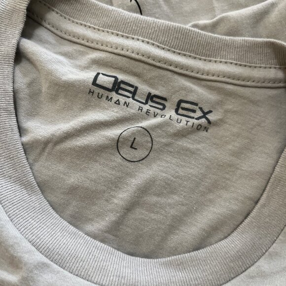 Deus Ex Human Revolution Shirt Mens Large Gray Video Game Art Exhibit Rabbit D2 - Picture 4 of 5